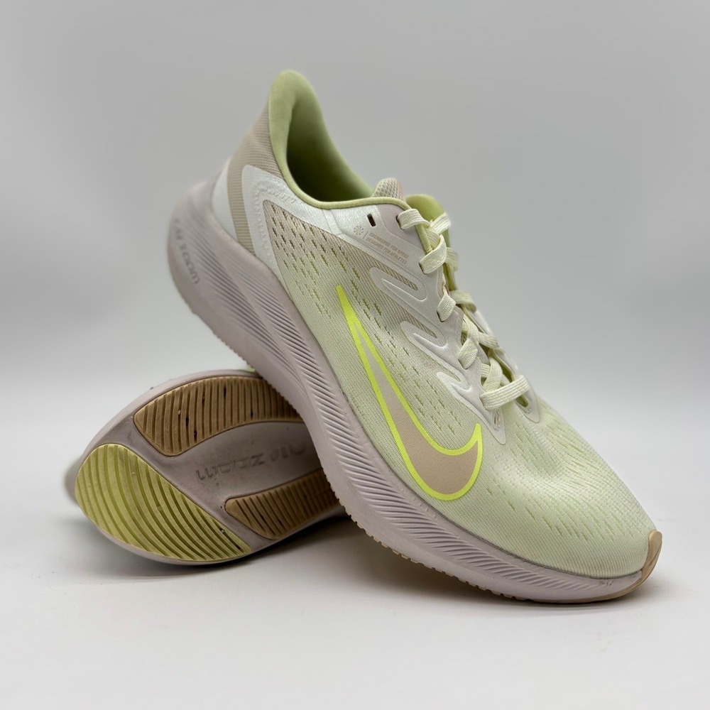 Nike Air Zoom Winflo 9 Womens Running Shoes Lime Green White DD8686-300 Size 8